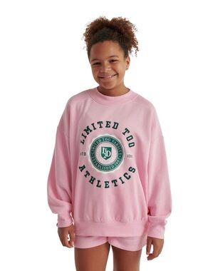 Limited Too Pink Sweatshirt with Green Varsity Logo